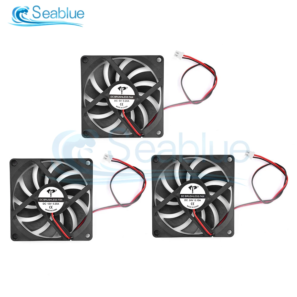 5V 12V 24V 8010 Cooling Turbo Fan Brushless 3D Printer Parts 2Pin For Extruder DC Cooler Blower Plastic Fans envio gratis