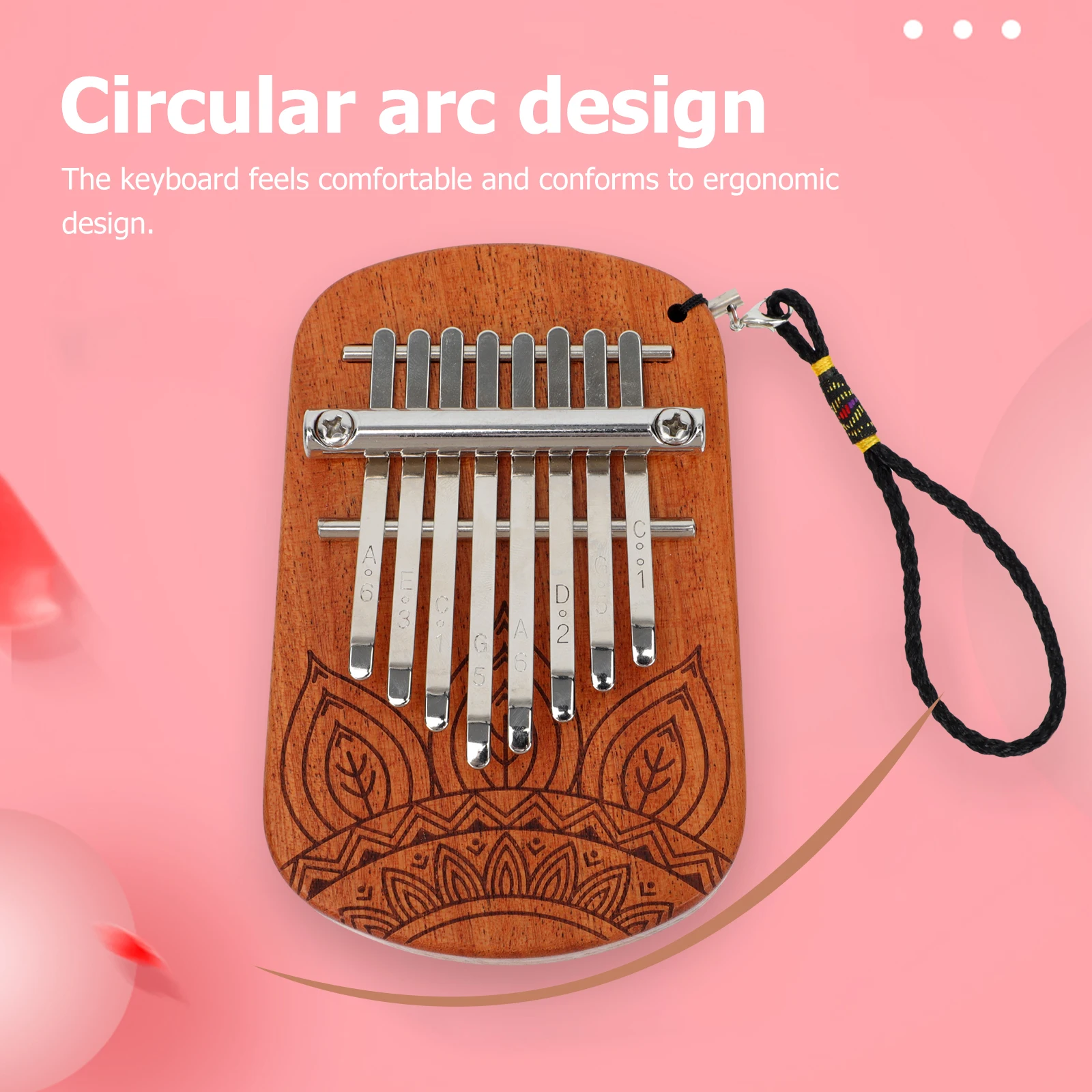

Thumb Home Kalimba Finger Piano Mini for Beginners Patterned Portable Music Instrument Musical