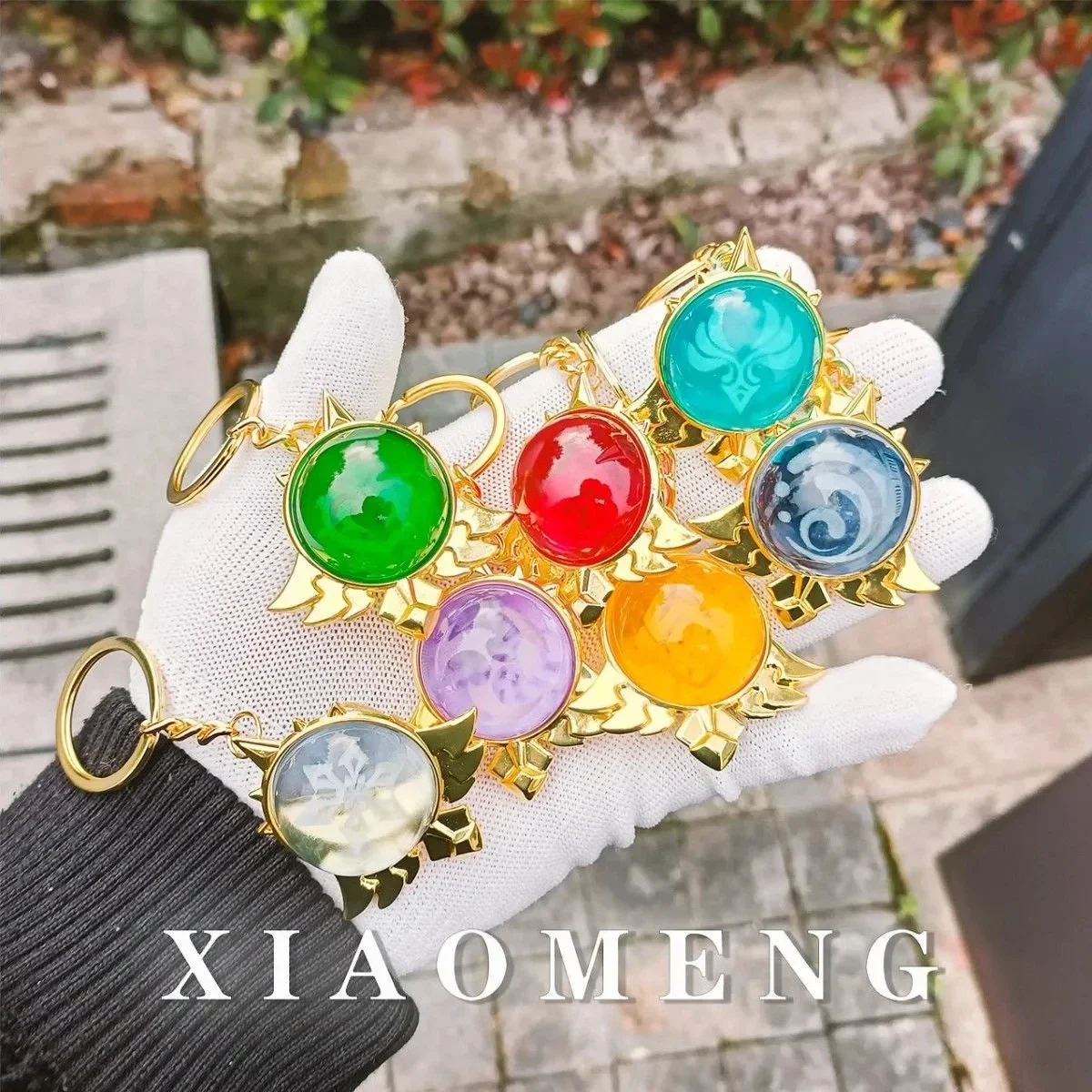 New Genshin Impact Vision Lnazuma Xiao Ganyu Keqing Wendi Hutao Brooch Luminous 7 Element New Weapons Eye Of Original God Badge