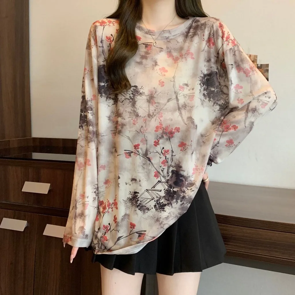 

Summer korean style ladies Women girls New style Plus Size Beachwear long sleeve Swimwear Sun Protection Clothes Cover Ups