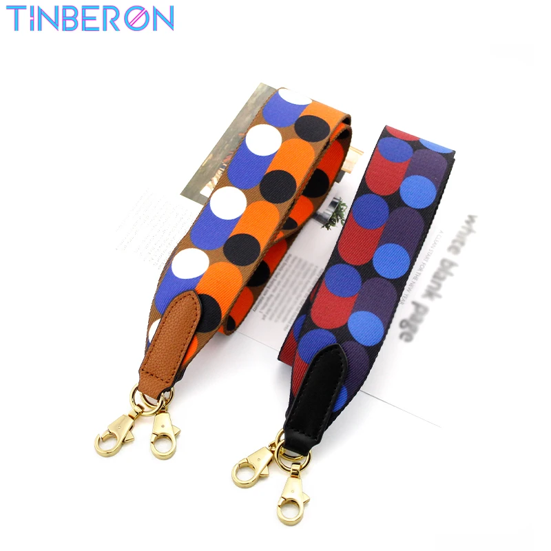 TINBERON Woman Bag Strap DIY O Bag Wide Shoulder Straps For Luxury Dots Decoration Canvas Webbing Shoulder Bag Strap Accessories