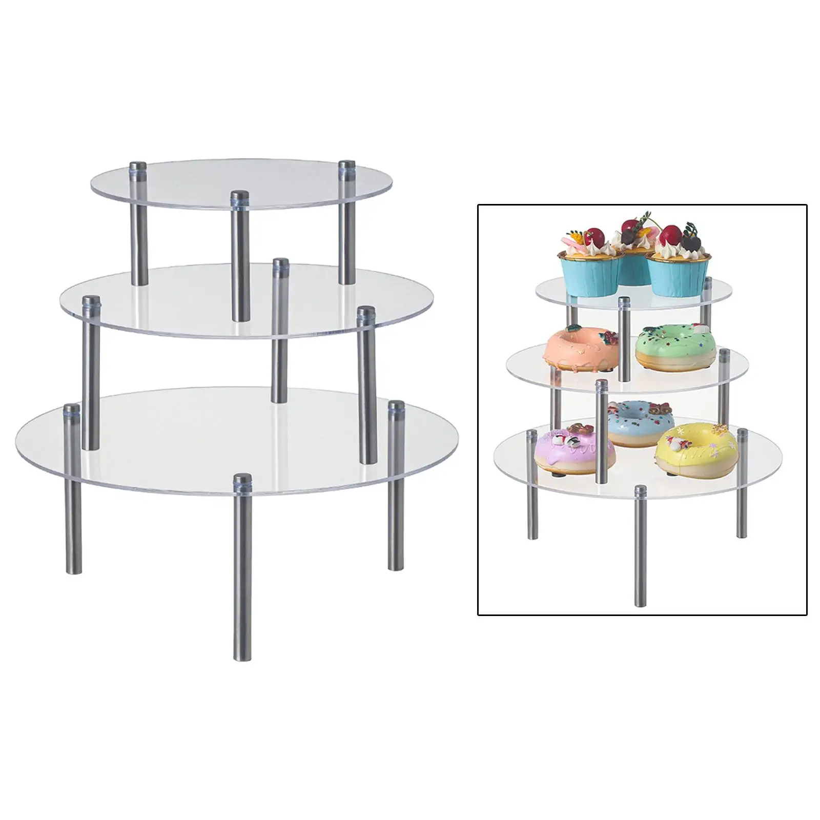 3 Tier Cake Stand Stackable Dessert Display Riser Food Display Stand Cupcake Holder for Birthday Celebration Party Wedding