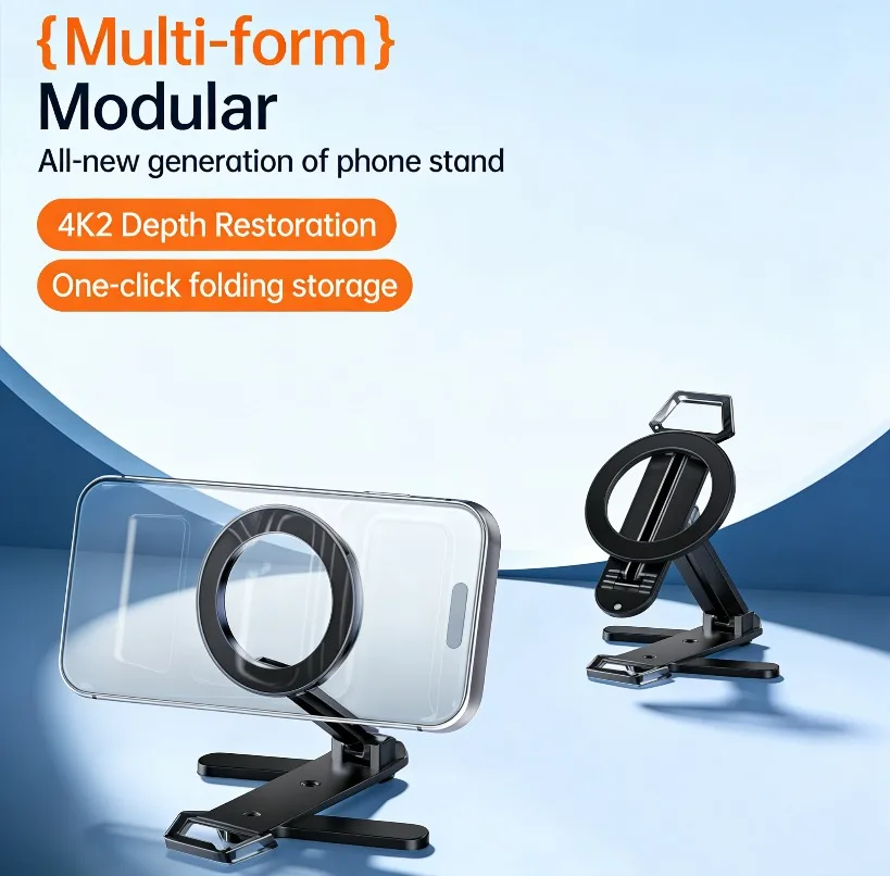 

Folding Magnetic Phone Backpack Mount Portable Lightweight Stand Travel Outdoor Applicable For iPhone 17 16 Android Smartphones