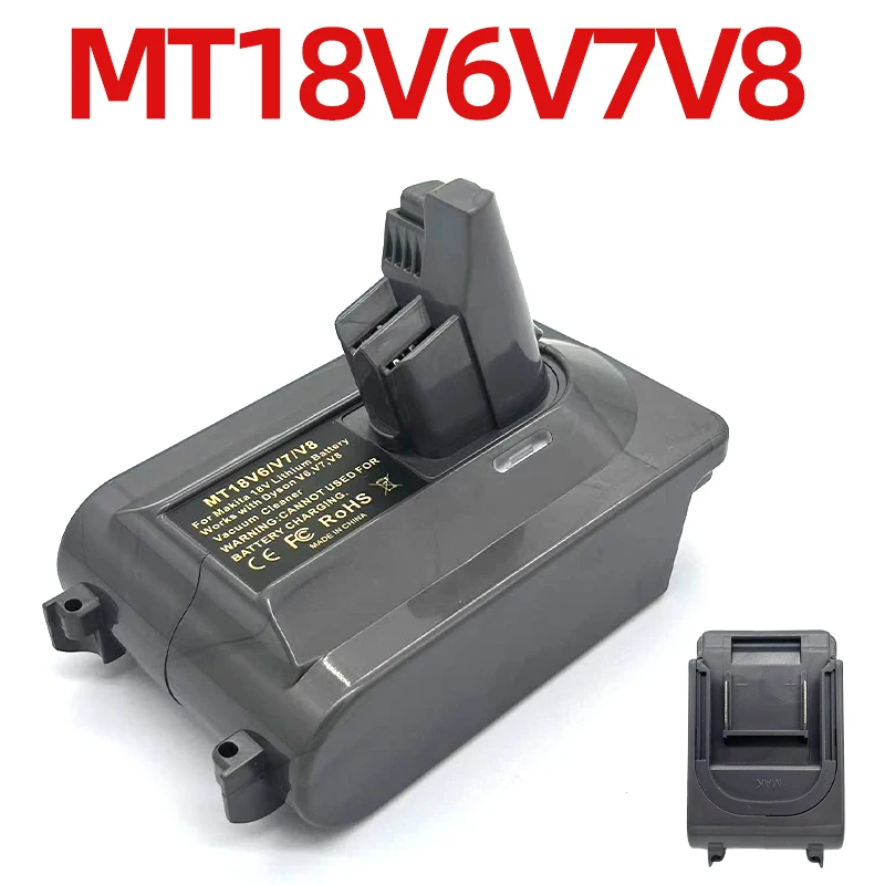 MT18V6V7V8 Battery Adapter Converter Compatible for Makita 18V Li-ion Batteries for Dyson V6 V7 V8 Animal Series Vacuum Cleaners