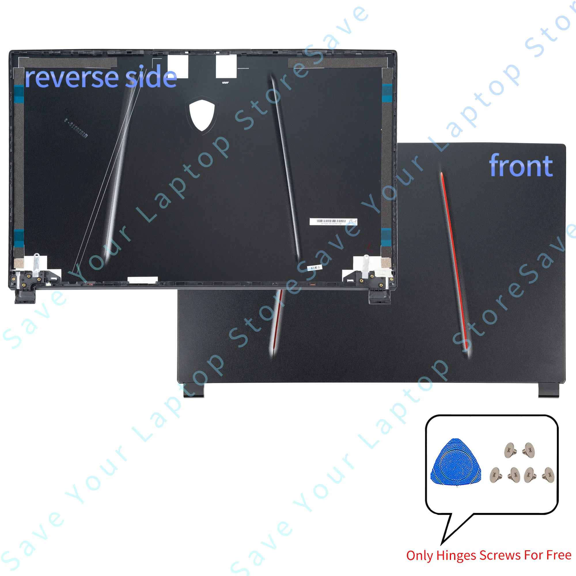 Imagem -02 - Tampa Traseira do Lcd para o Portátil Moldura Dianteira Palmrest Parte Inferior Peças do Portátil Substitua Preto 17in Msi Ge75 Raider 8sg 8re 9sc 9sd 9se Ms17e2 Novo