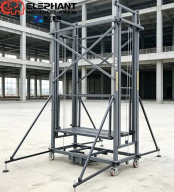 Electric Scaffolding 5m 500kg Portable Aluminum Telescopic Scaffold Easy Move Home Renovation Scaffold