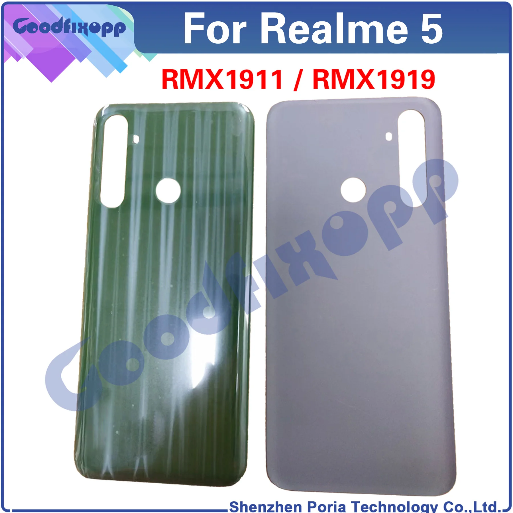 For Realme 5 Battery Back Cover Rear Case Cover For Realme5 RMX1911 RMX1919 Rear Lid Parts Replacement