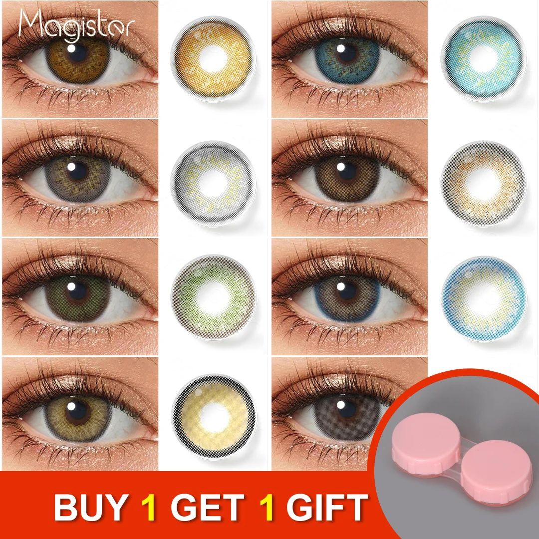 Magister Color Contact Lenses For Eyes Natural Beauty Pupils 1 Pair Yearly Cosmetics Color Lens Contact Lenses With Lenses Case