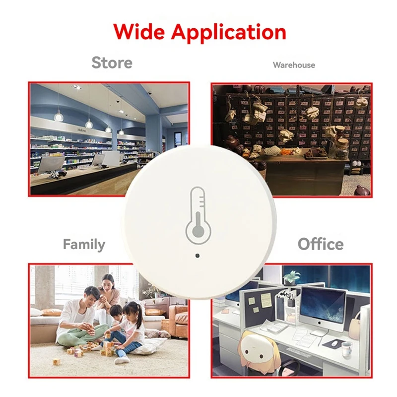 Tuya Zigbee Temperature And Humidity Sensor Voice Control Intelligent Home Hygrometer Real-Time Monitoring