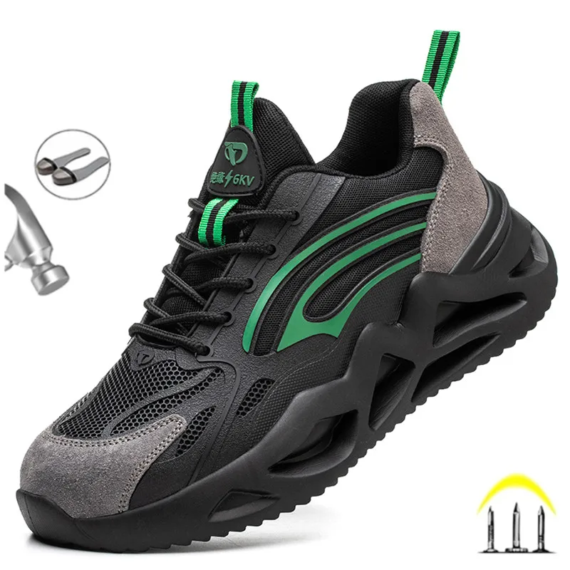 Insulation 6KV Work Shoes Plastic Toe Cap Anti-slip Safety Puncture Proof Breathable Boots Construction Male FootwearSneakers