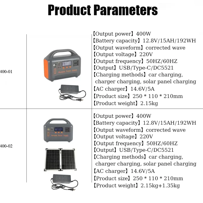 مصدر طاقة متنقل خارجي بقدرة 400 وات 220 فولت عمر بطارية طويل 192 وات في الساعة مناسب لمراوح الإضاءة والتخييم والأجهزة الكهربائية الصغيرة