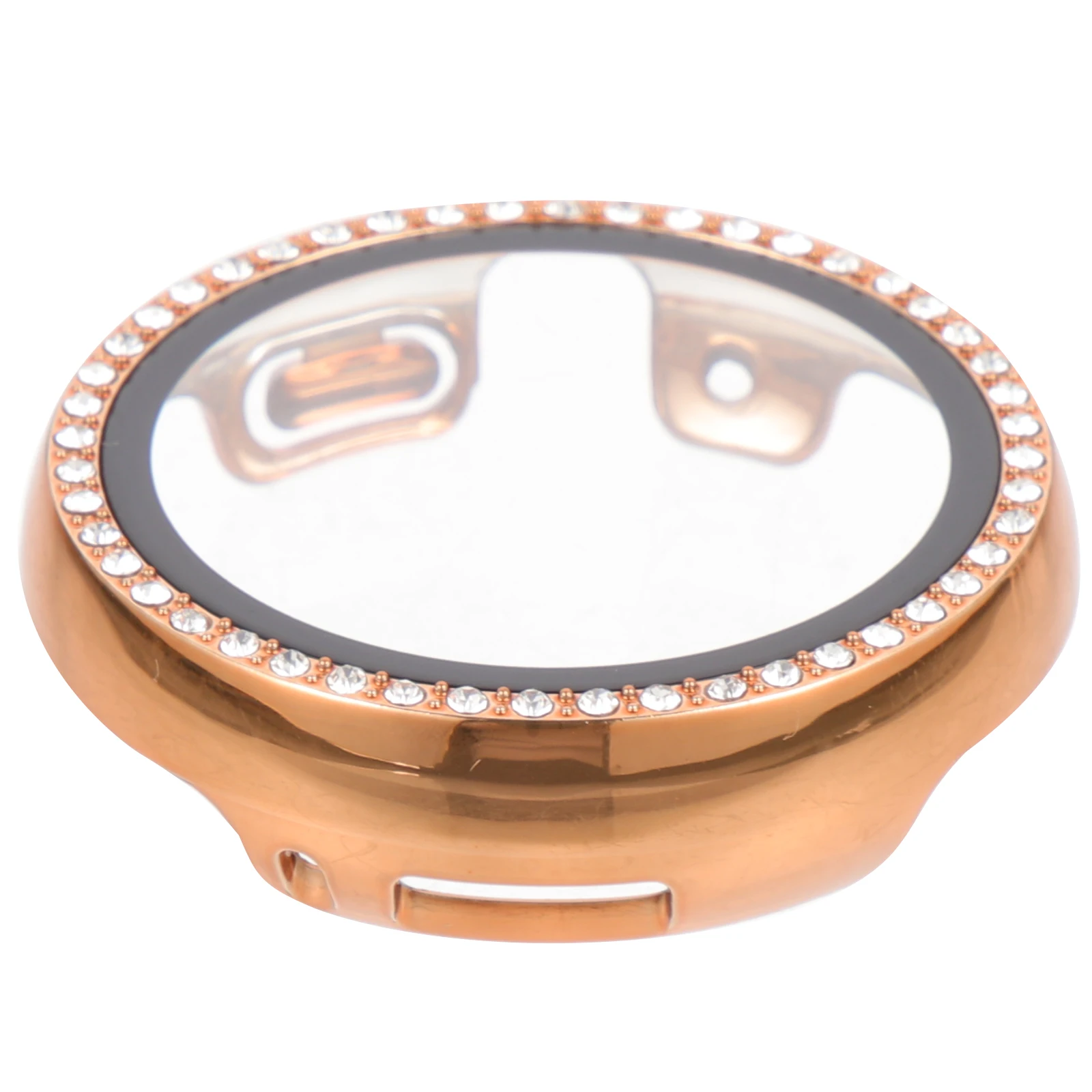 Protetor de tela para smartwatch, capa decorativa anti-arranhões, borda de strass curvada, telefone smartwatch