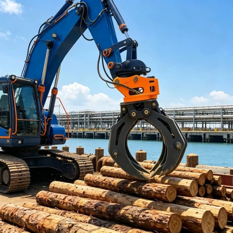 Heavy Duty Grapple Saw Hydraulic Wood Cutting Chainsaw Attachment for Crane 8-15 Ton Tree Felling Log Processing Customized