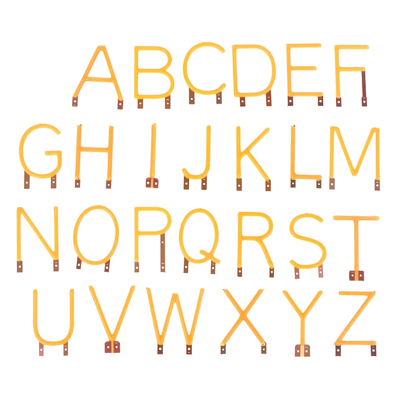 Hot Sale 1Pcs English Letter Filament COB LED Filament DC3V Candle Edison Yellow Diodes Party DIY Decoration Light Accessories