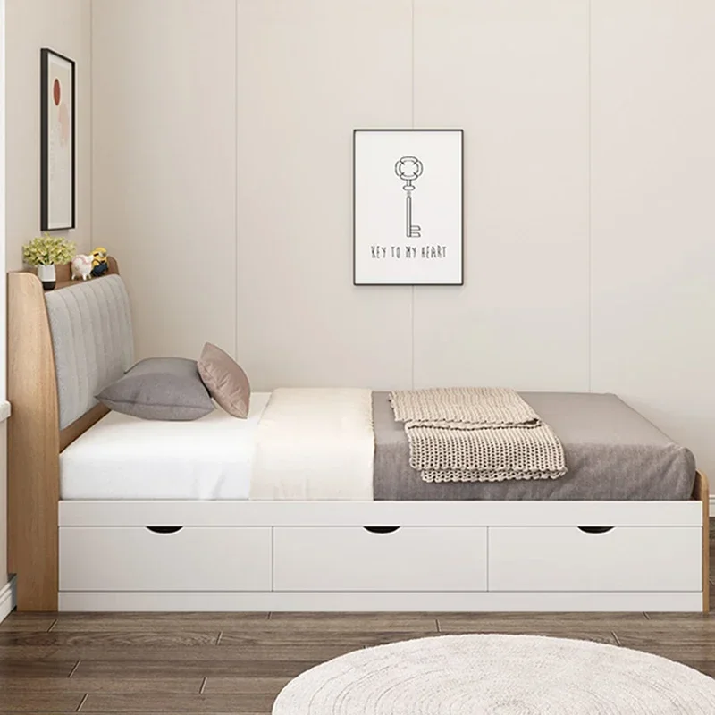 Full Body Design Bed American Style Lazy Relax White Apartment Beds Simple Light Letto A Soppalco Matrimoniale Home Furniture