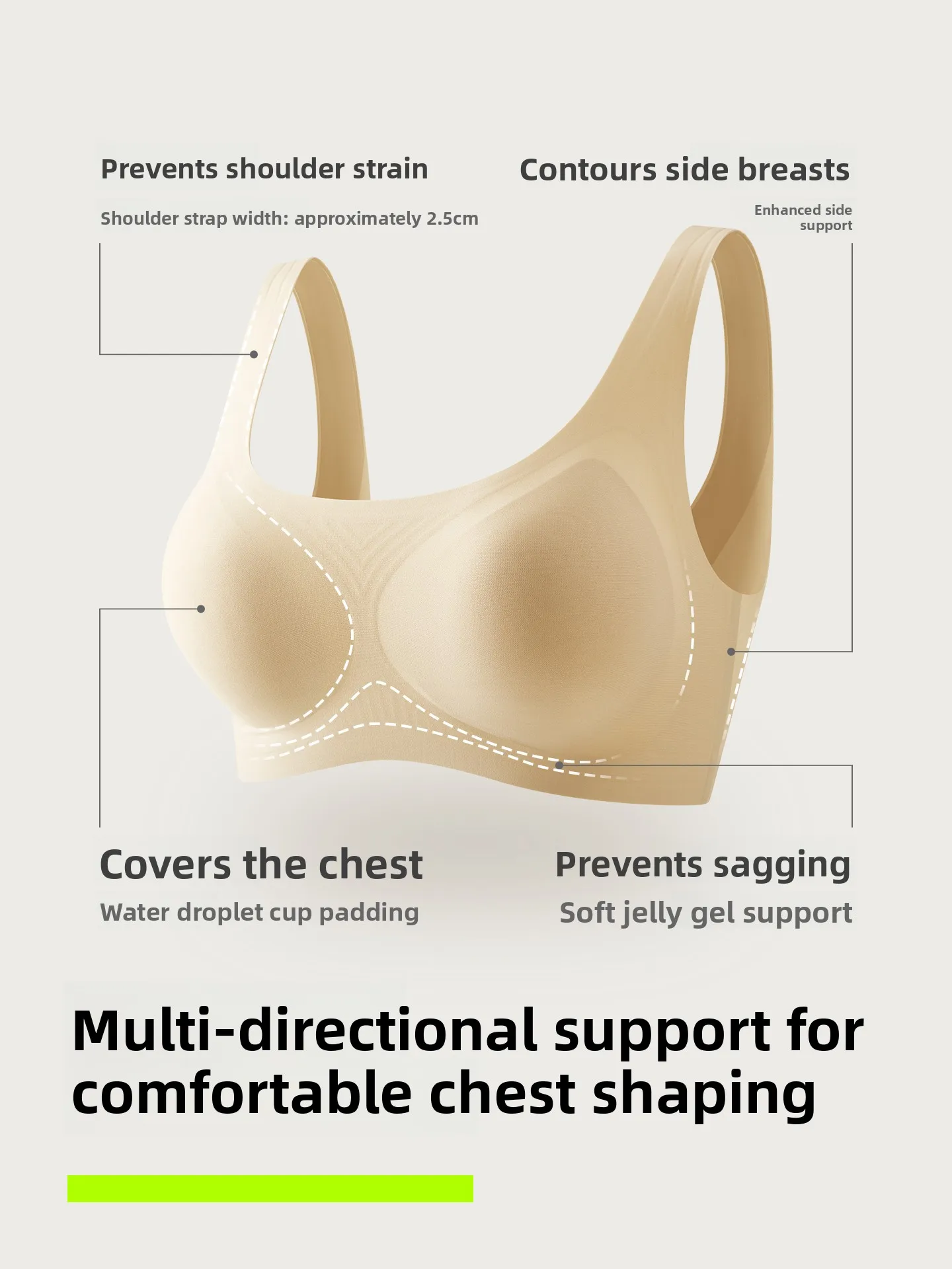 Wireless Soft Support Women's Bra Seamless Anti-Sagging Side Breast Collection 2025 New Design Comfortable Underwear