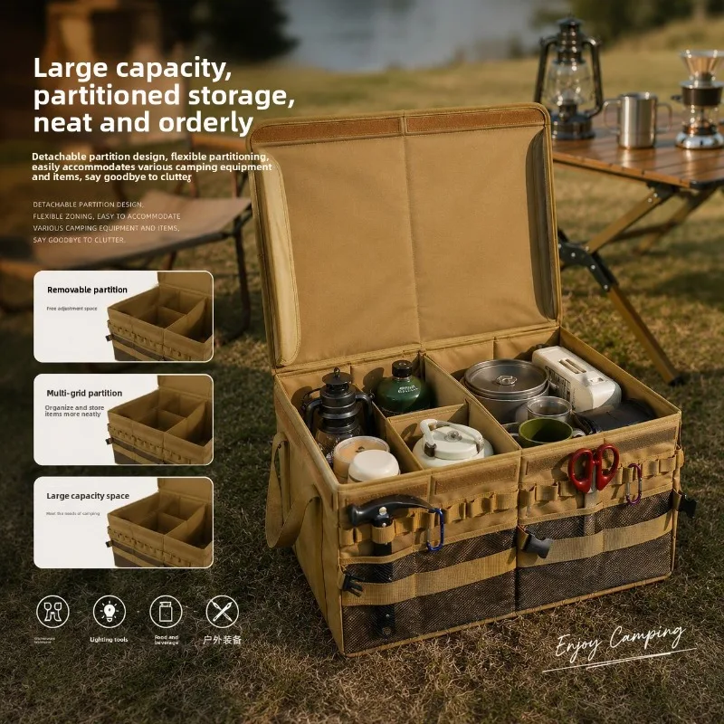 Camping Storage Box Thickened Folding Portable Multifunctional Mountain Gear Tent Canopy Outdoor Supplies Storage Bag