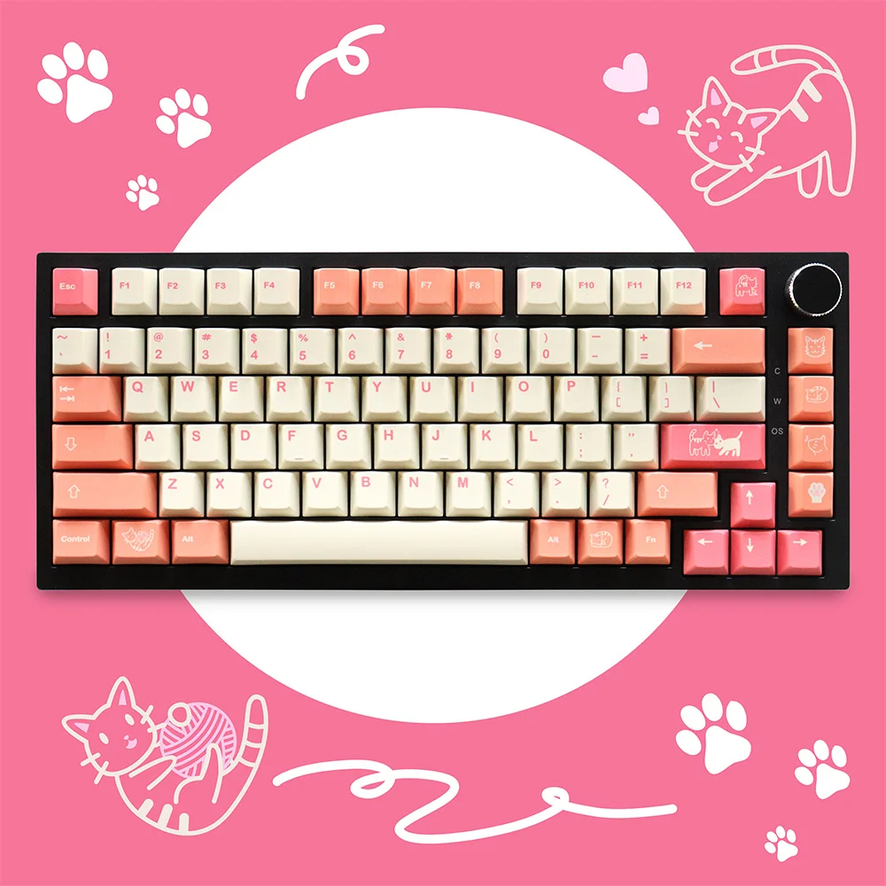 Cute Gmk Orange Boi Keycaps Sublimation Pbt 129 Keys Cherry Profile Keycaps for 61/64/87/104/108 Mx Switch Mechanical Keyboard