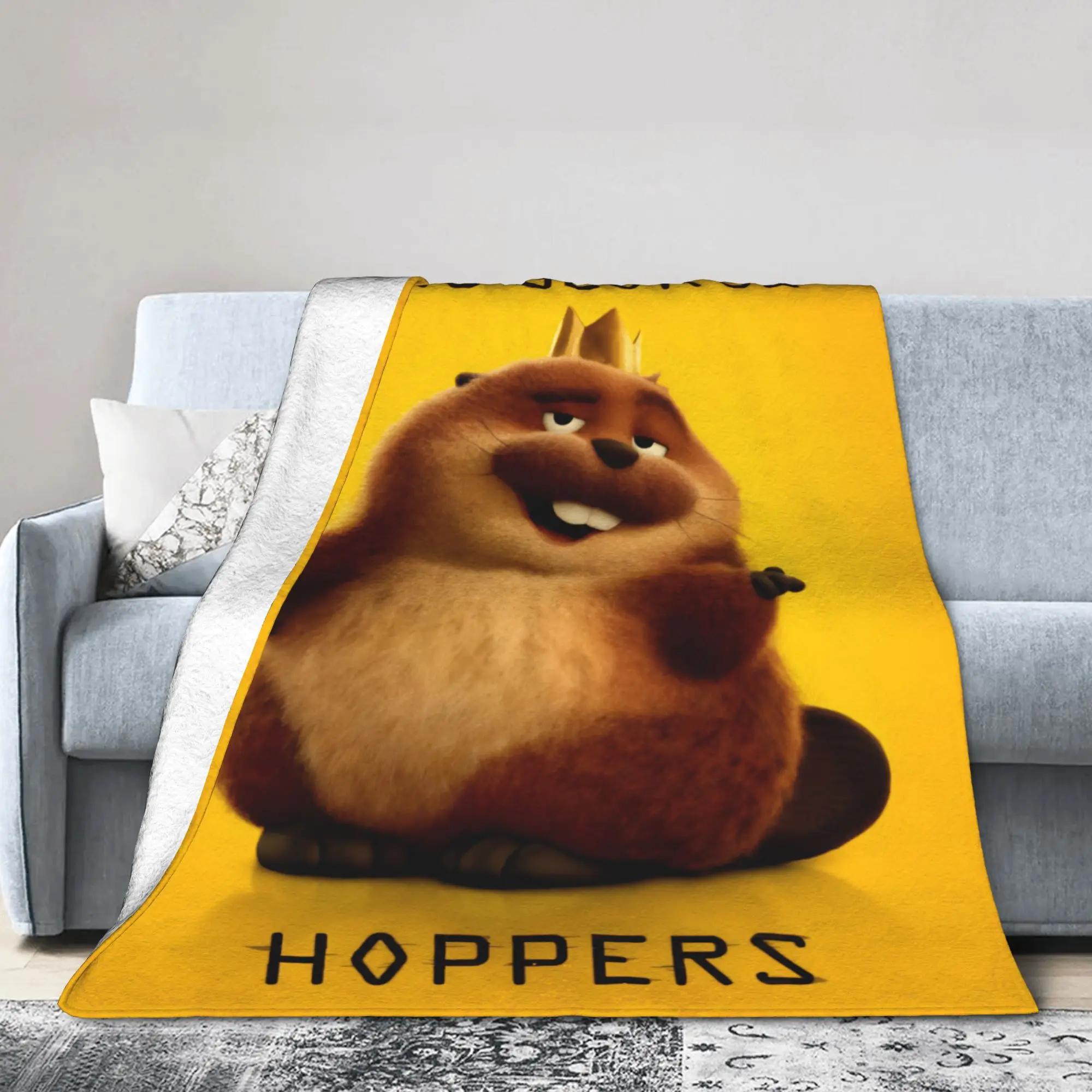 

Плед с героями мультфильмов Hoppers, фланелевое мягкое покрывало для автомобиля, дивана, спальни, одеяло