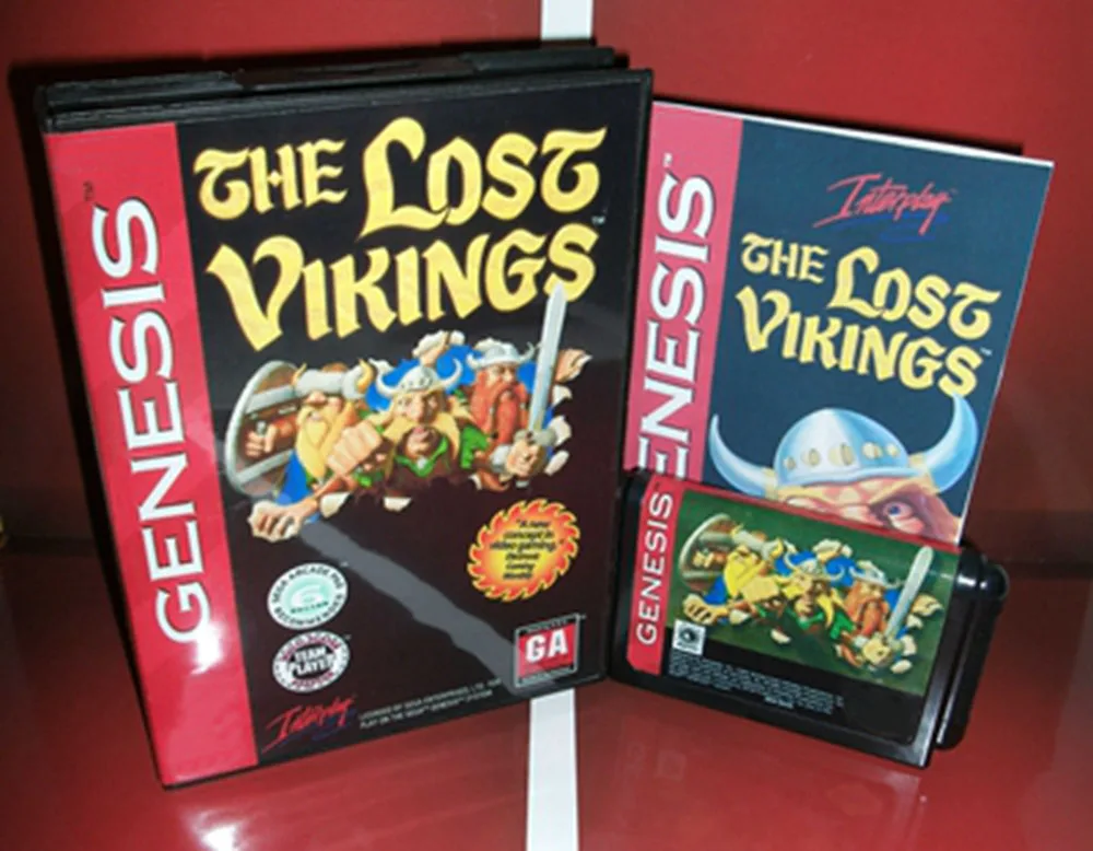 Hot Sale Lost Vikings With US Box And Manual Book 16Bit MD Game Card For Sega MegaDrive Genesis Consoles