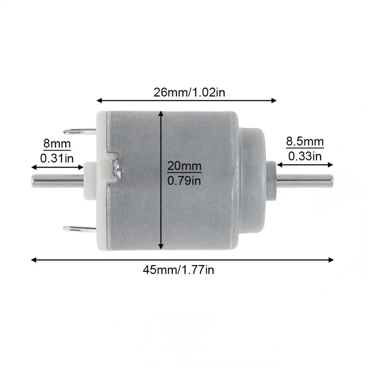 R140 Geared Double Shaft DC Motor 4.5V 10000RPM Dual Output Shaft Muti-speed High Torque Micro Motors for DIY Toys Tool