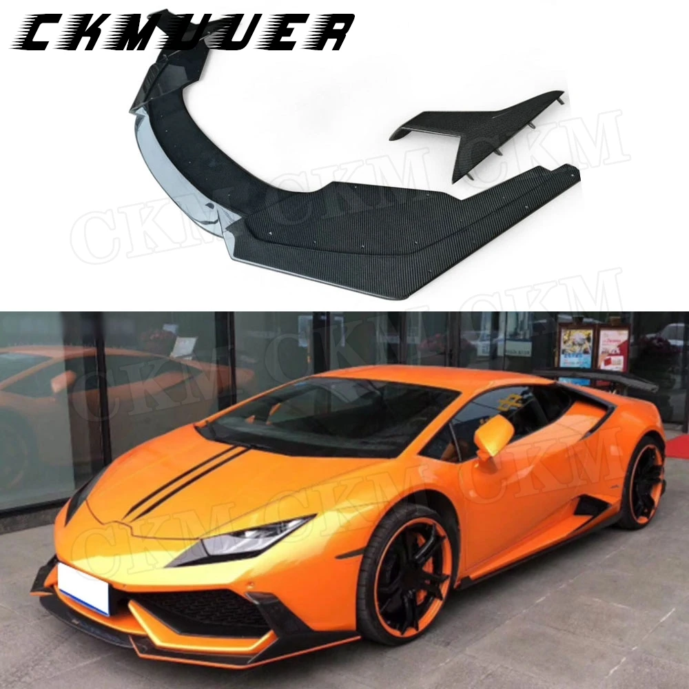 

CKMUUER Front Lip Chin Shovel Spoiler Splitters Case For Lamborghini Huracan LP610-4 2014-2018 Carbon Fiber Bumper Protector