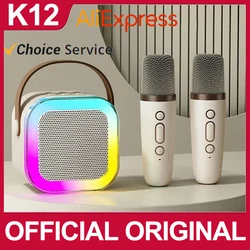 New K12 Bluetooth Mic Speaker Wireless Loudspeaker Box KTV Karaoke Mini Students Sing at Home Microphone Audio Long Standby