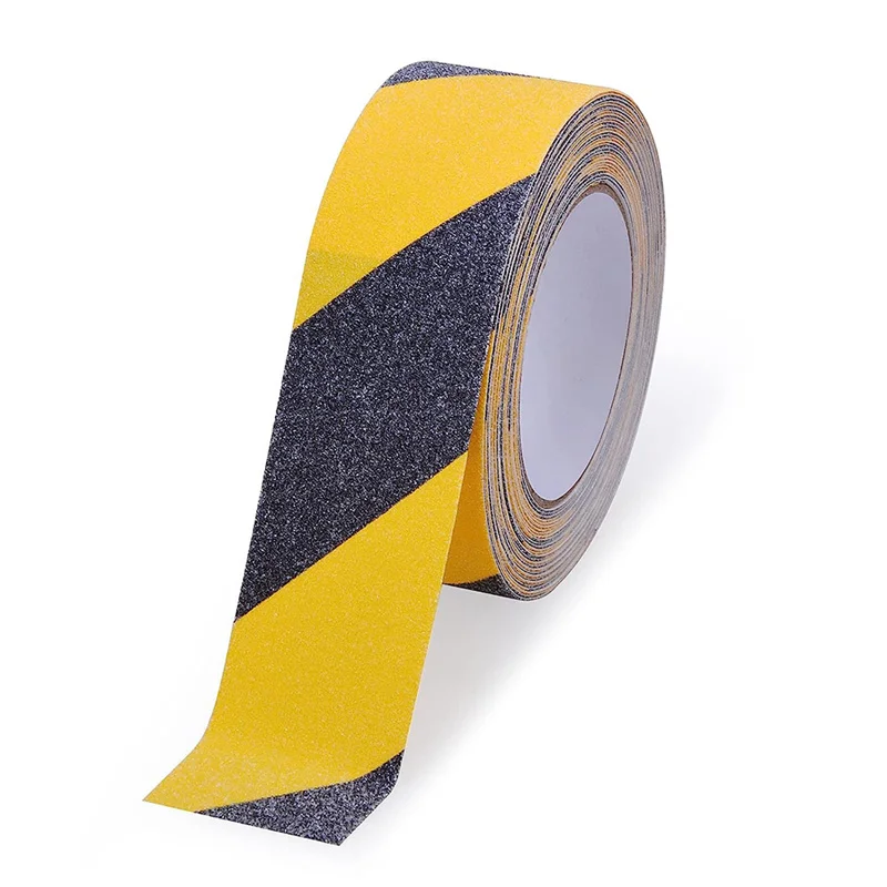 25/50/100mm Frosted Black And Yellow Strong Waterproof Anti-slip Tape Warning Line Landmark Sticker Indoor Outdoor Safety Grip