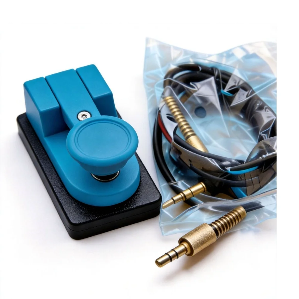 Portable Adjustable For Morse Code Key 3D Printed ABS With Contact Spring Screw For CW Radio Ham Operator Practice Tool Red Blue