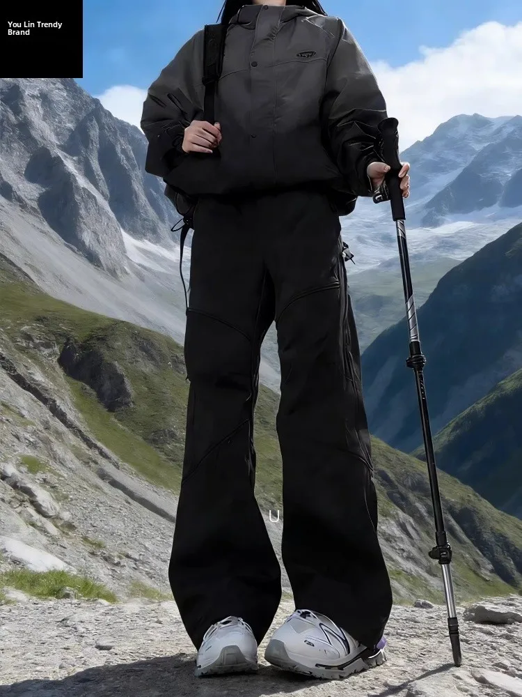 

Outdoor Softshell Climbing Pants Men's Women's Autumn Winter Windproof Mountain Series Workwear Three-proof Hiking Mountain P...