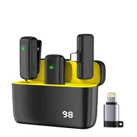 Wireless Lavalier Microphone with Charging Case Mini Mic Portable Audio Video Recording for IPhone Android Live Gaming Mic