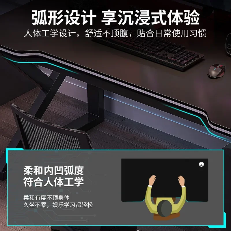 Double Desktop Computer Desk Modern Simple Gaming Table for Home Bedroom Esports Desk and Chair Combo Set - view 3