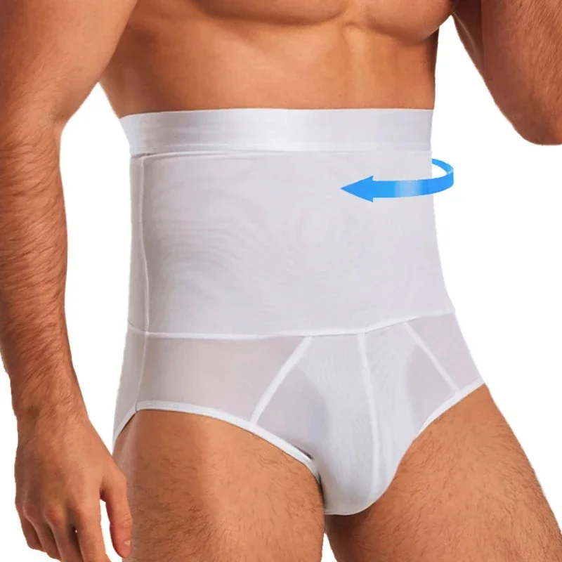 Bragas de compresión de Control de barriga para hombres, de cuerpo moldeador, entrenador de cintura alta, ropa interior adelgazante, faja de vientre, levantador de glúteos breve