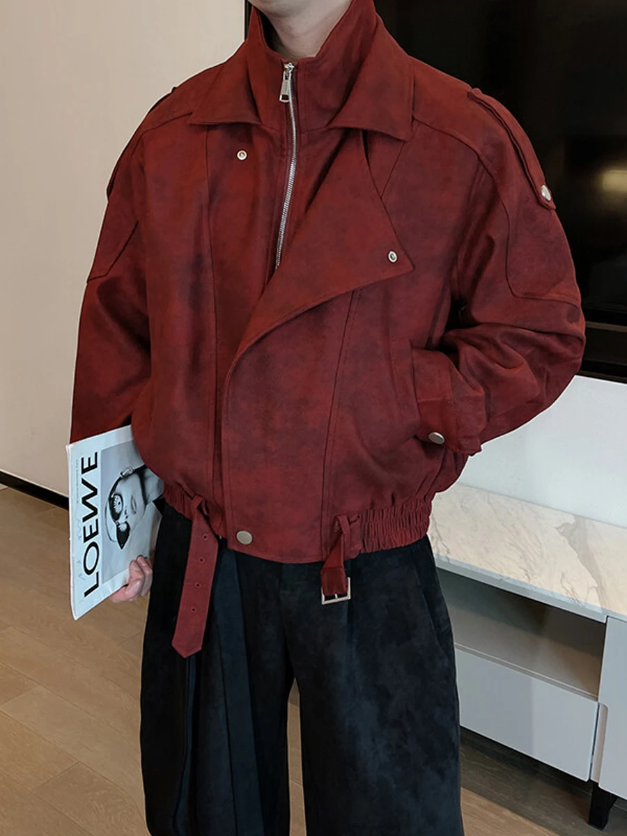 

Мужская повседневная мотоциклетная куртка свободного кроя из полиэстера, модная, популярная, трендовая, весна-осень 2025