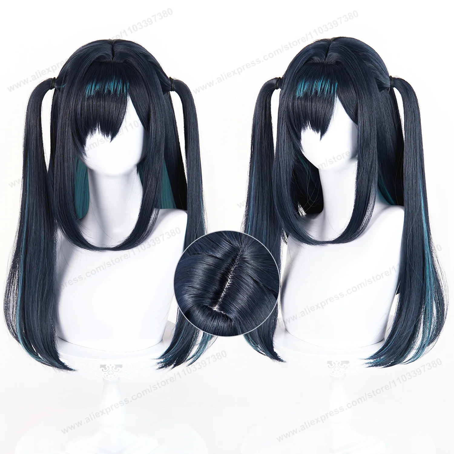 Ada Closure Church Cosplay Wig 60cm Long Women Scalp Hair Anime Cosplay Wig Halloween Heat Resistant Synthetic Wigs