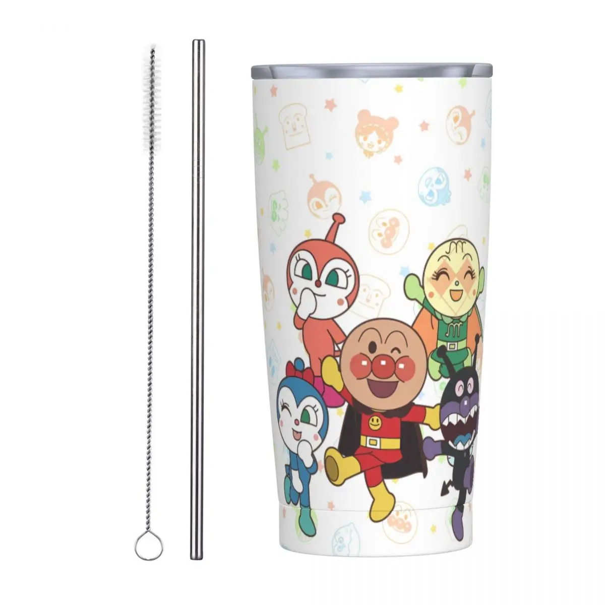 Stainless Steel Tumbler Kawaii Baikinman Anpanman Coffee Mug Insulated Hot Drinks Car Mugs Travel Custom DIY Water Bottle