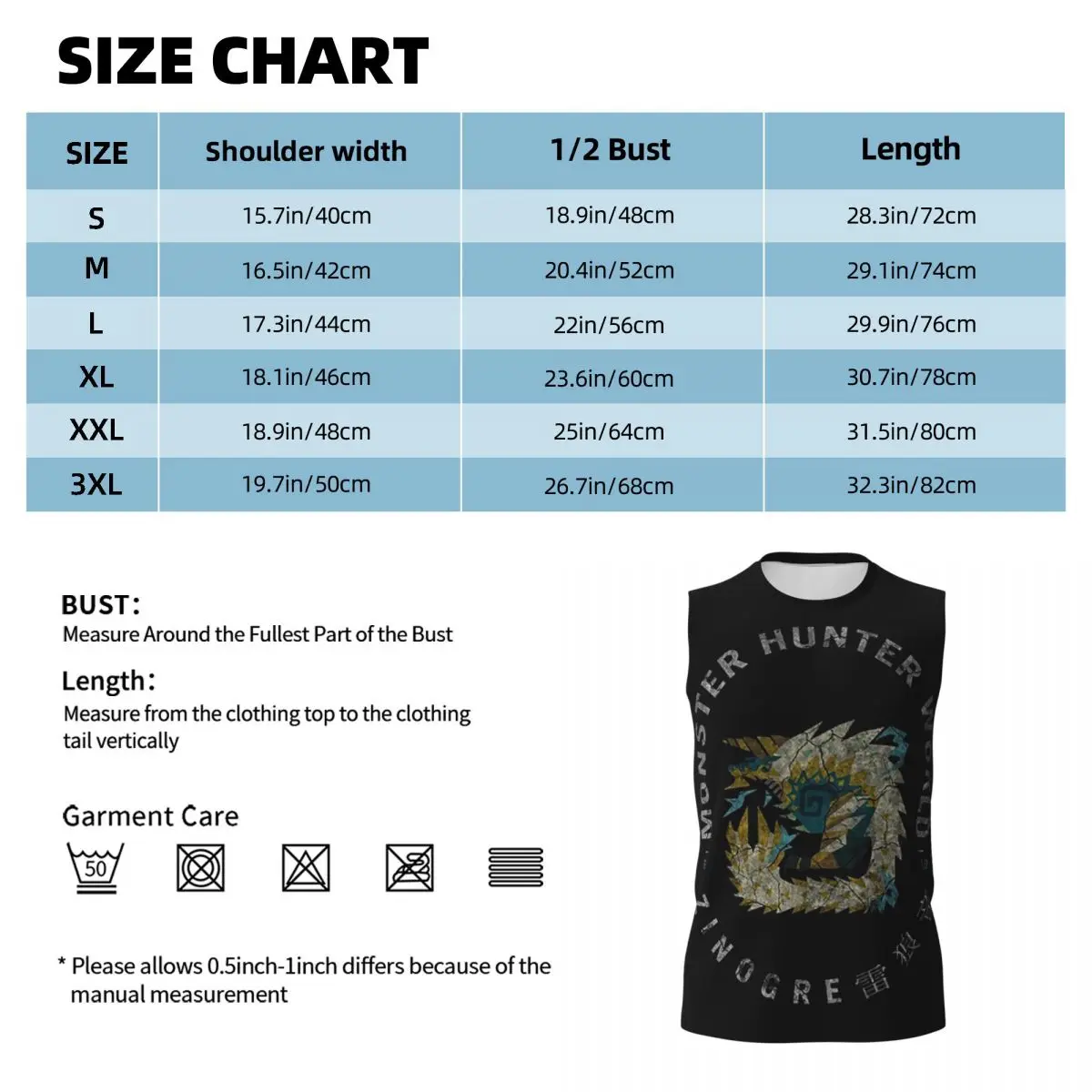 Monster Hunter Vintage Zinogre Men Printed Sleeveless T-shirt Casual Hip Hop Street Style Beach Holiday Tank Tops
