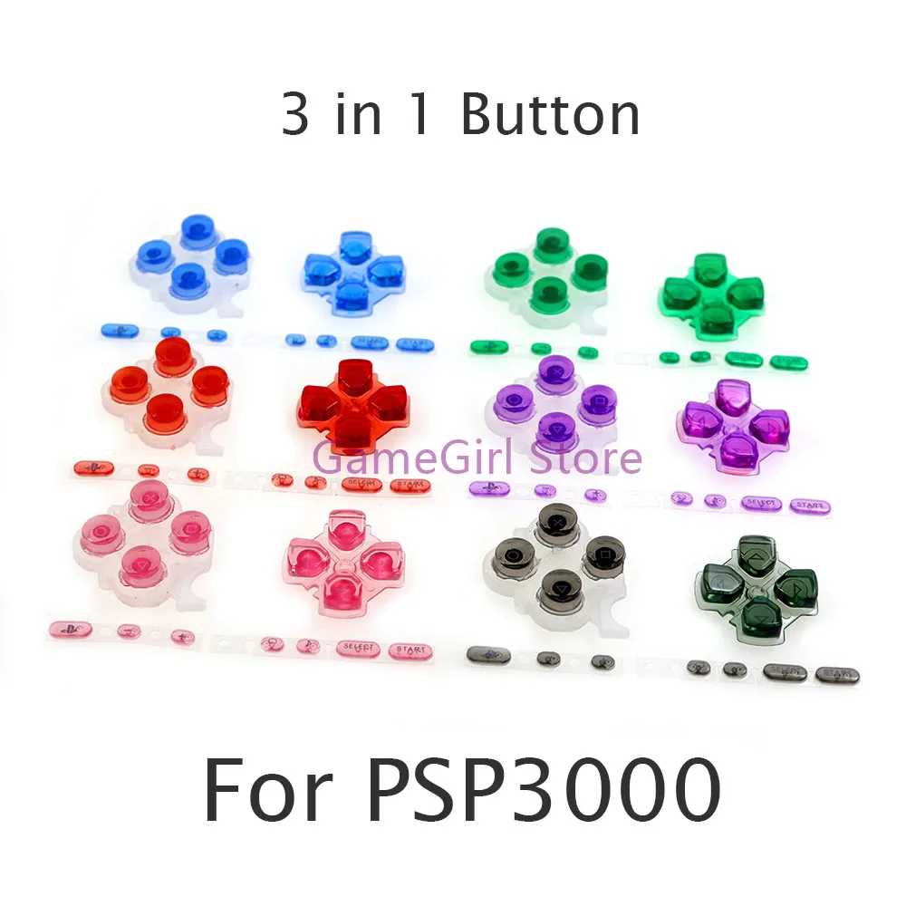 

30sets Replacement For PSP3000 3 in 1 Full Set Button Left and Right Function Keys Right Conductive Rubber