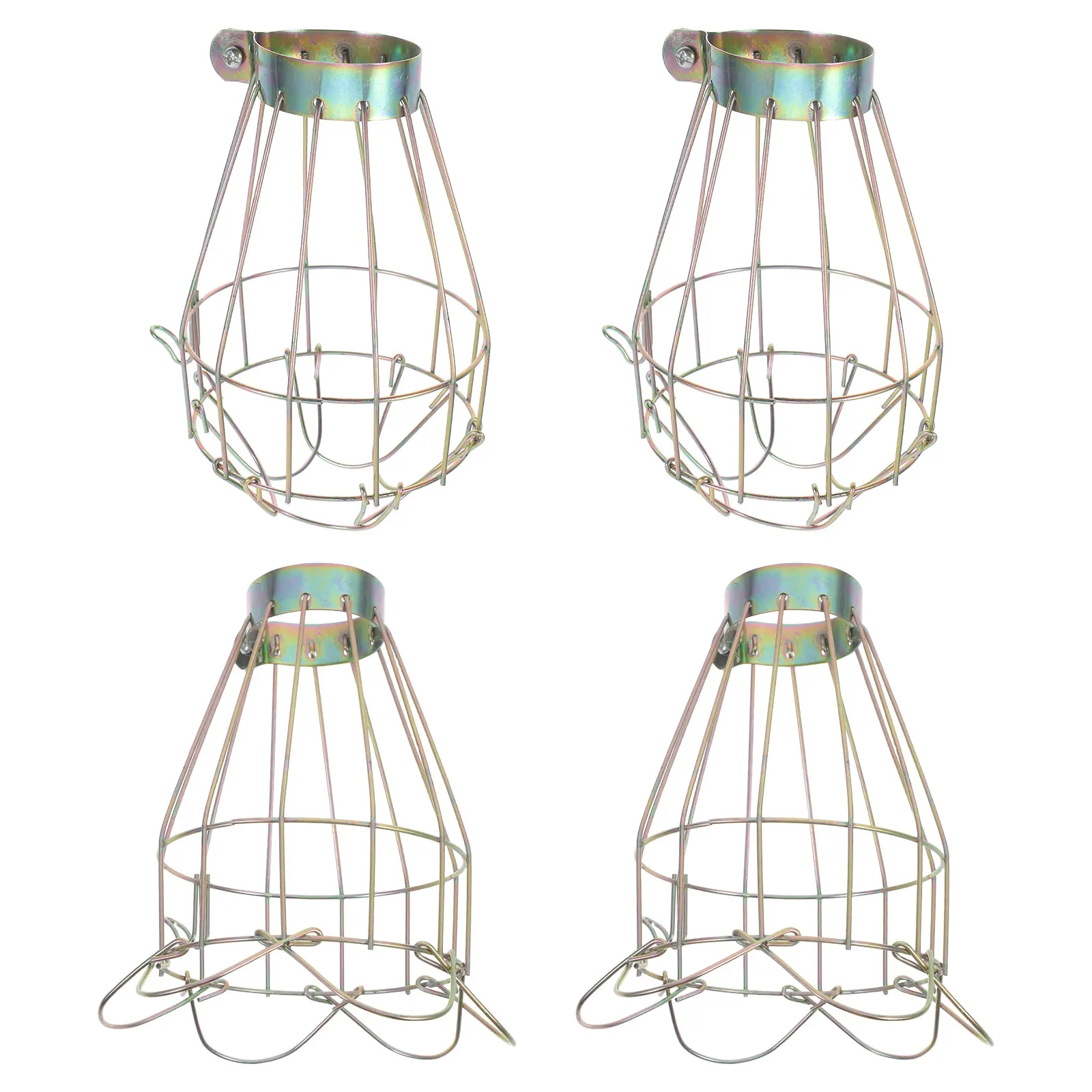 

4 Pcs Retro Bird Cage Lantern Vintage Home Decor Hollow Lamp Cover Metal Lampshade Light Ceiling Holders Guard