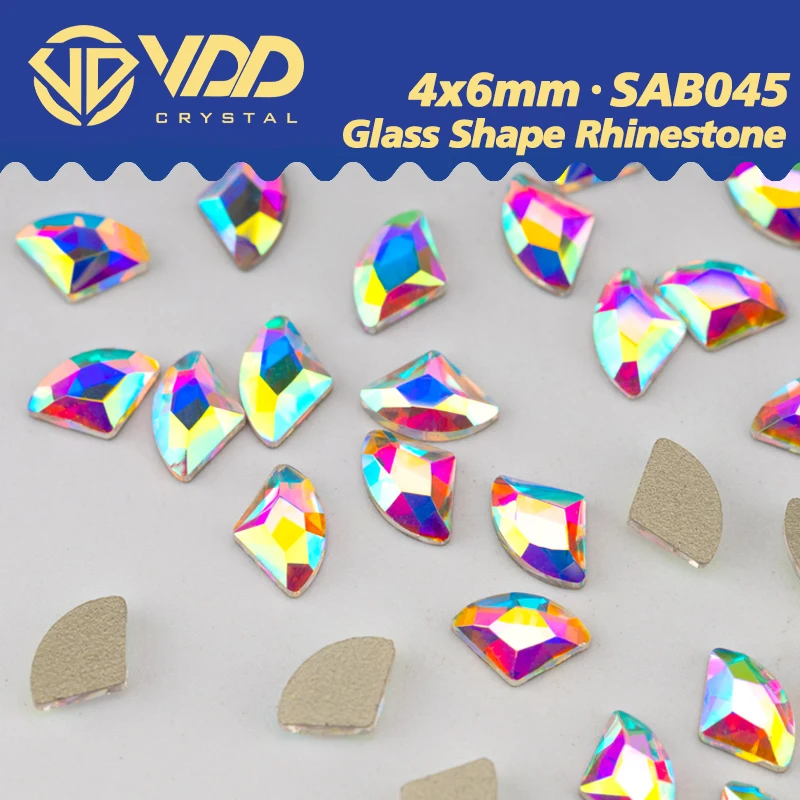 VDD 4x6mm 100/500/1440Pcs Shape Glass Crystal Rhinestones Crystal AB Flatback Bright Diamond DIY Nail Art Accessories SAB45