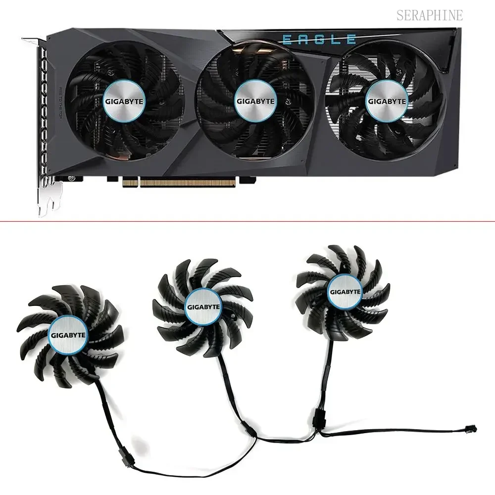 75MM PLD08010S12H Cooler Fan Replacement for Gigabyte Radeon RX 6600 6700 XT RTX 3070 Ti Graphics EAGLE Video Card Cooling