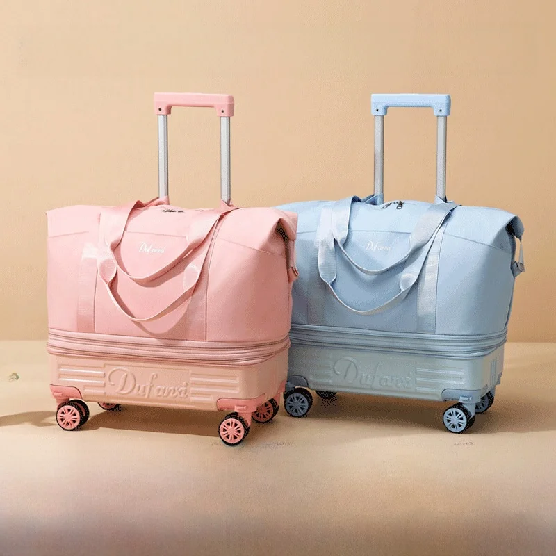 

Дорожная сумка Faion 2025 с 4 колесами, сумки для ручной клади, большая ткань быка, полиэстер, молодежная повседневная дорожная сумка