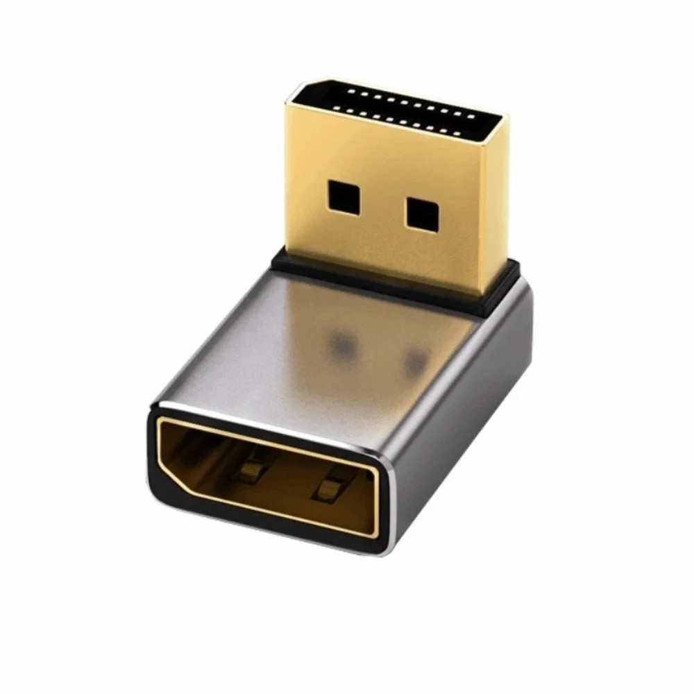 8K 60Hz Display Port Adapter DP1.4 L Shape DP Male to Female Converter DP Cable Extension 90 Degree Angle Vertical DP Converter