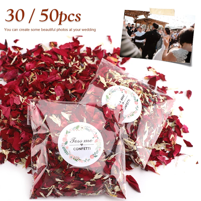 20/30/50pcs Natural Wedding Confetti Dried Flower Rose Petals Confetti Birthday Party Decor Biodegradable Bridal Shower Supplies