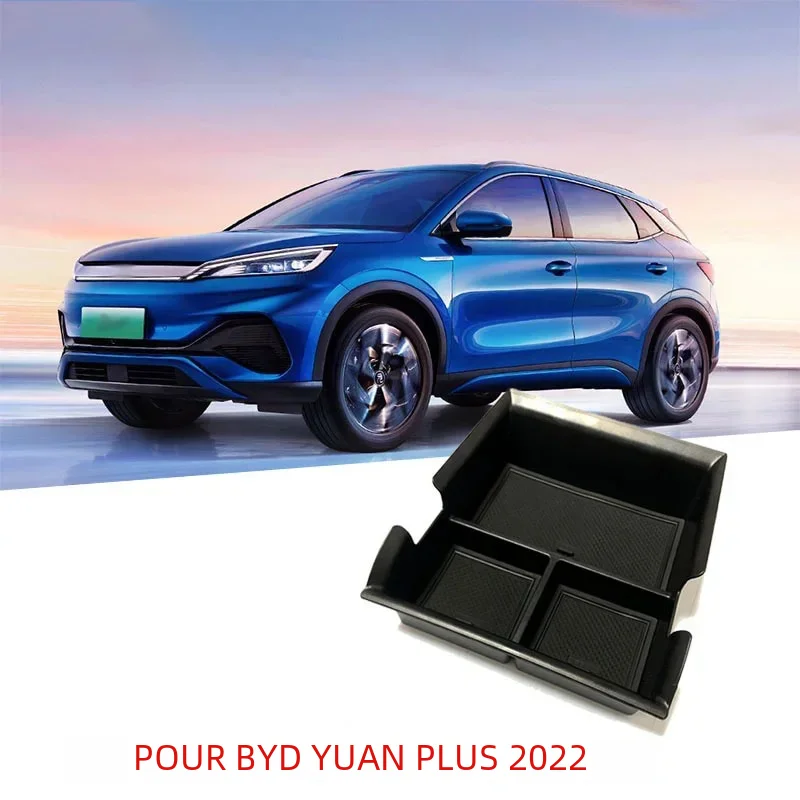 Boîte de rangement pour console centrale de voiture pour BYD Atto 3 Yuan Plus, boîte d'accoudoir, accessoires de voiture, 22 à 23 ans