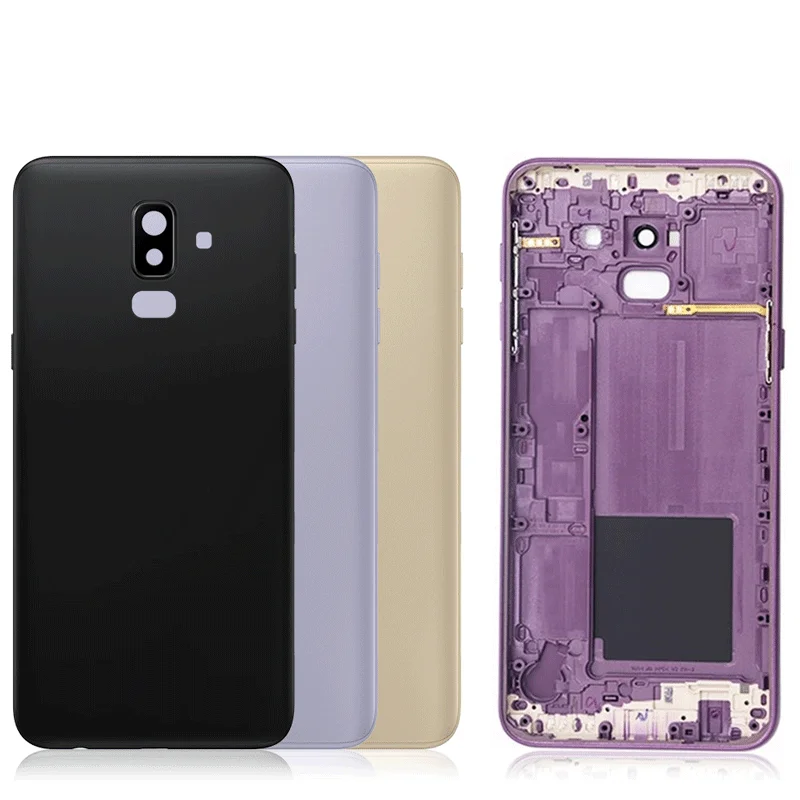 For Samsung J8 2018 J810 J810F SM-J810F Housing Battery Door Rear Back Cover Case Replacement Camera frame Front Lcd