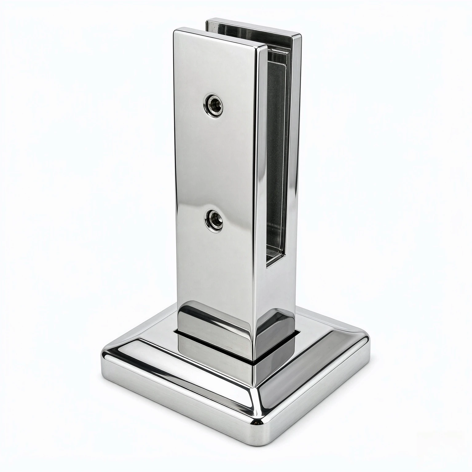 Brushed Glass Railing Spigot Clamp Rectangle Stainless Steel Polish Bracket for Glass Thickness 10mm-12mm