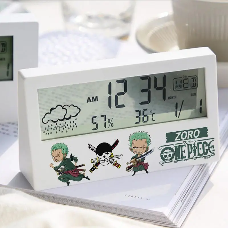 Cute Cartoon One Piece Monkey D. Luffy Roronoa Zoro Nami Electronic Alarm Clock Creative Alarm Clock Electronic Clock