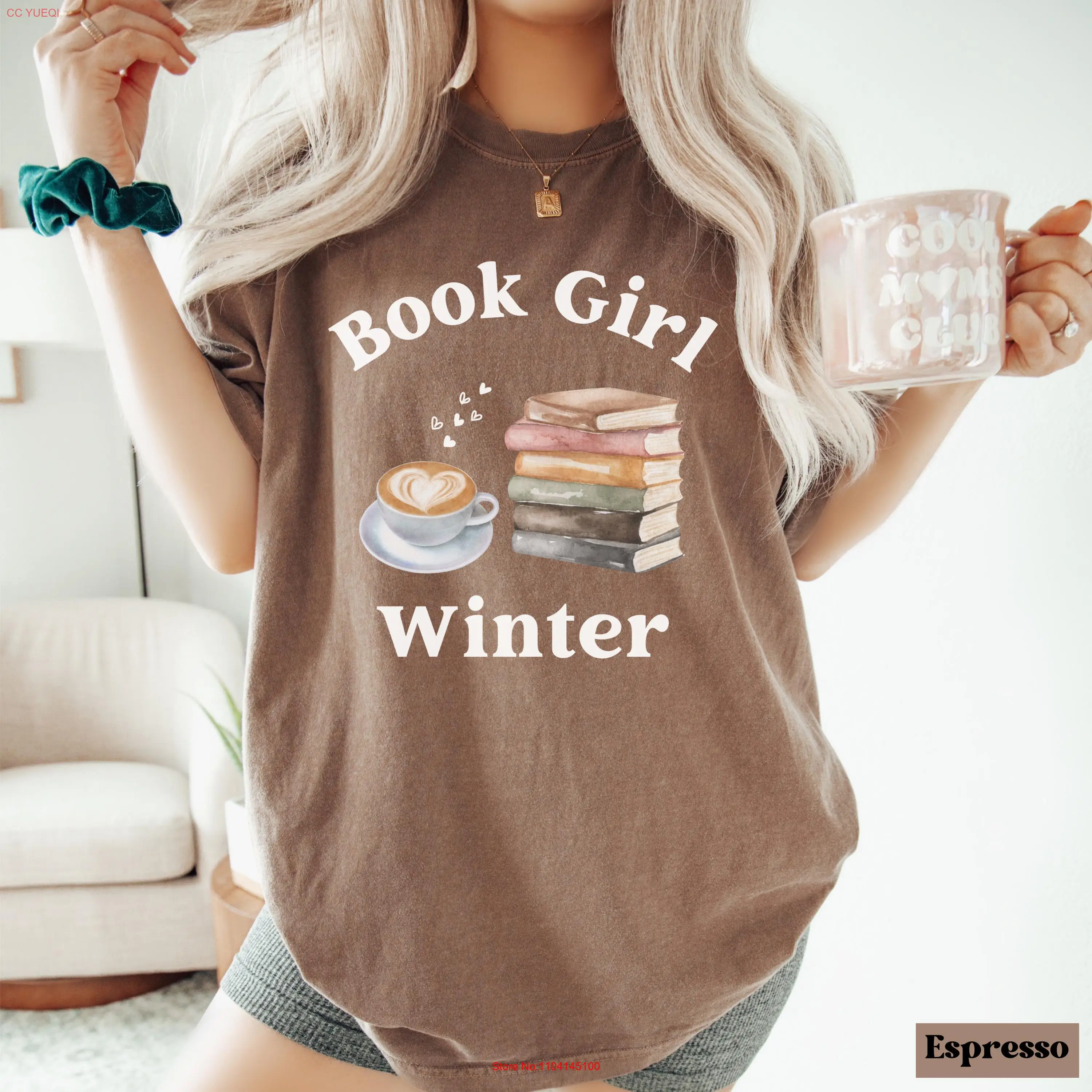 

Comfort Colors Book Girl Winter T Shirt Lover Reading s Club Cute Librarian Reader long or short sleeves