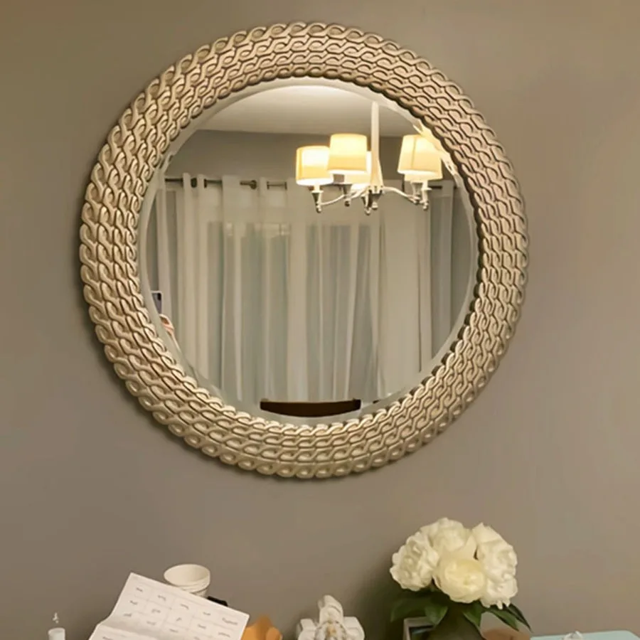 Aesthetic Mirror Decoration Craft Makeup Big Vintage Mirror Ornament Bathroom Vanity Gold Bedroom Desk Nordic Espejo Home Decor